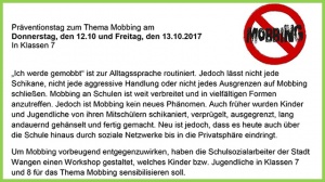 Präventionstag zum Thema „Mobbing“
