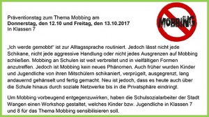 Präventionstag zum Thema “Mobbing”