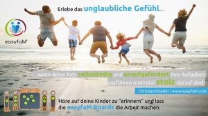 Weniger Streit. Mehr Zeit. Mehr Familie.